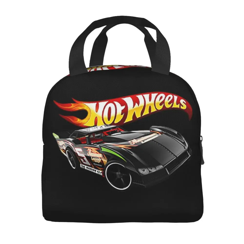 Custom Hot Wheels For Fans Thermal Insulated Lunch Bag Cartoon Sport Car Portable Lunch Container Travel Multifunction Food Box