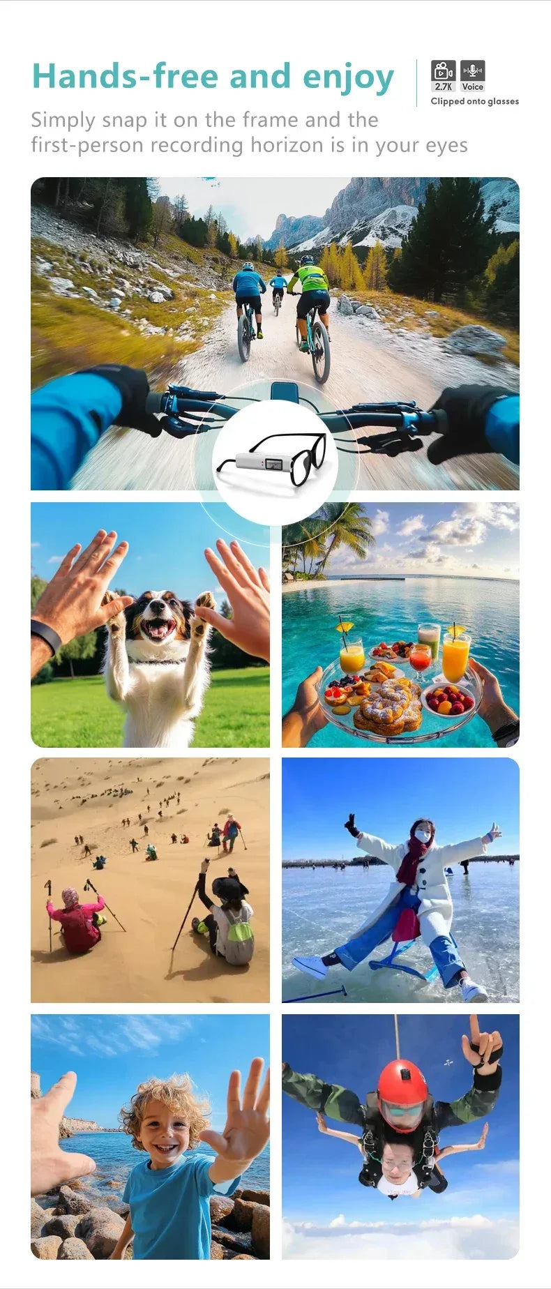 Mini 4K FPV Eyeglasses Video Shooting Micro-camera HD WiFi Intelligent Headset Glasses Video&Sound Recording WiFi APP