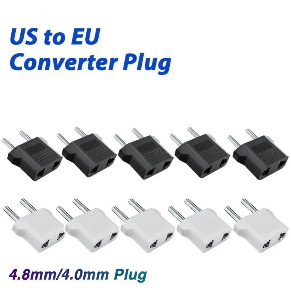 3/5/10Pcs US to EU Converter Plug 4mm/4.8mm Electrical Socket Plugs Adapters American China Europe Plug Adapter Converter Socket
