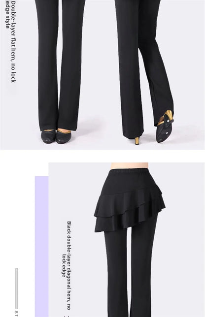 Qui Dry Dance Pants Women's High Waist Long Trousers Skirt Sports Fitn Square Dance orm Breathable Comfortable Fabric