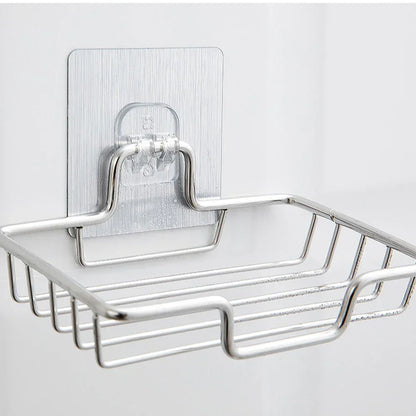 1Pcs Bathroom Soap Holder Wall Mounted Soap Rack Holder Stainless Steel Self Adhesive Soap Rack Wall Mounted Dish
