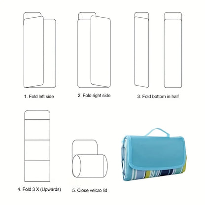 An Extra-Large Outdoor Picnic Blanket Measuring 80 Inches by 60 Inches, Ideal for The Beach, Camping, Hiking, And Vacations