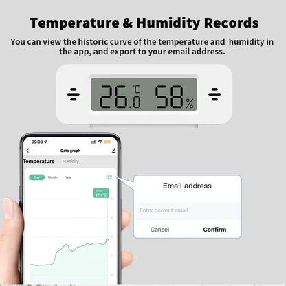 Tuya WiFi Zigbee Mini Temperature Humidity For Smart Home Thermometer Hygrometer APP Remote Work with Google Home Yandex Alexa