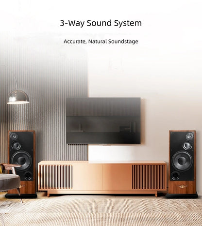 BN-186 3-Way Hi-Fi Floor Standing Speakers, 12-Inch Passive Tower Audiophile System for Home Audio