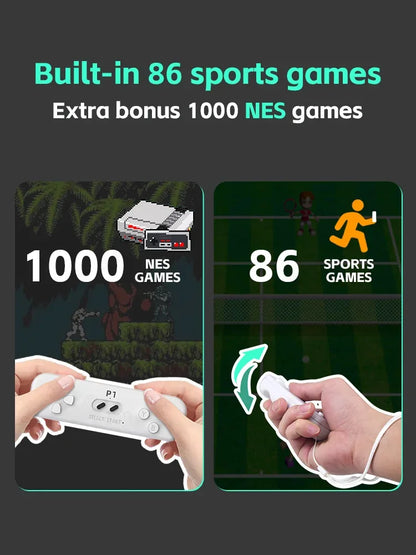 Retro Game  With 2.4G Wireless Controller 4k Classic Motion Sensing Game Console Video Game Built in 1000 NES Games