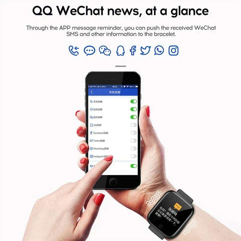Watch Bluetooth Pro Smart Fitness Tracker Sports Watch Heart Rate Monitor Blood Pressure Smart Watch Bracelet for Android IOS