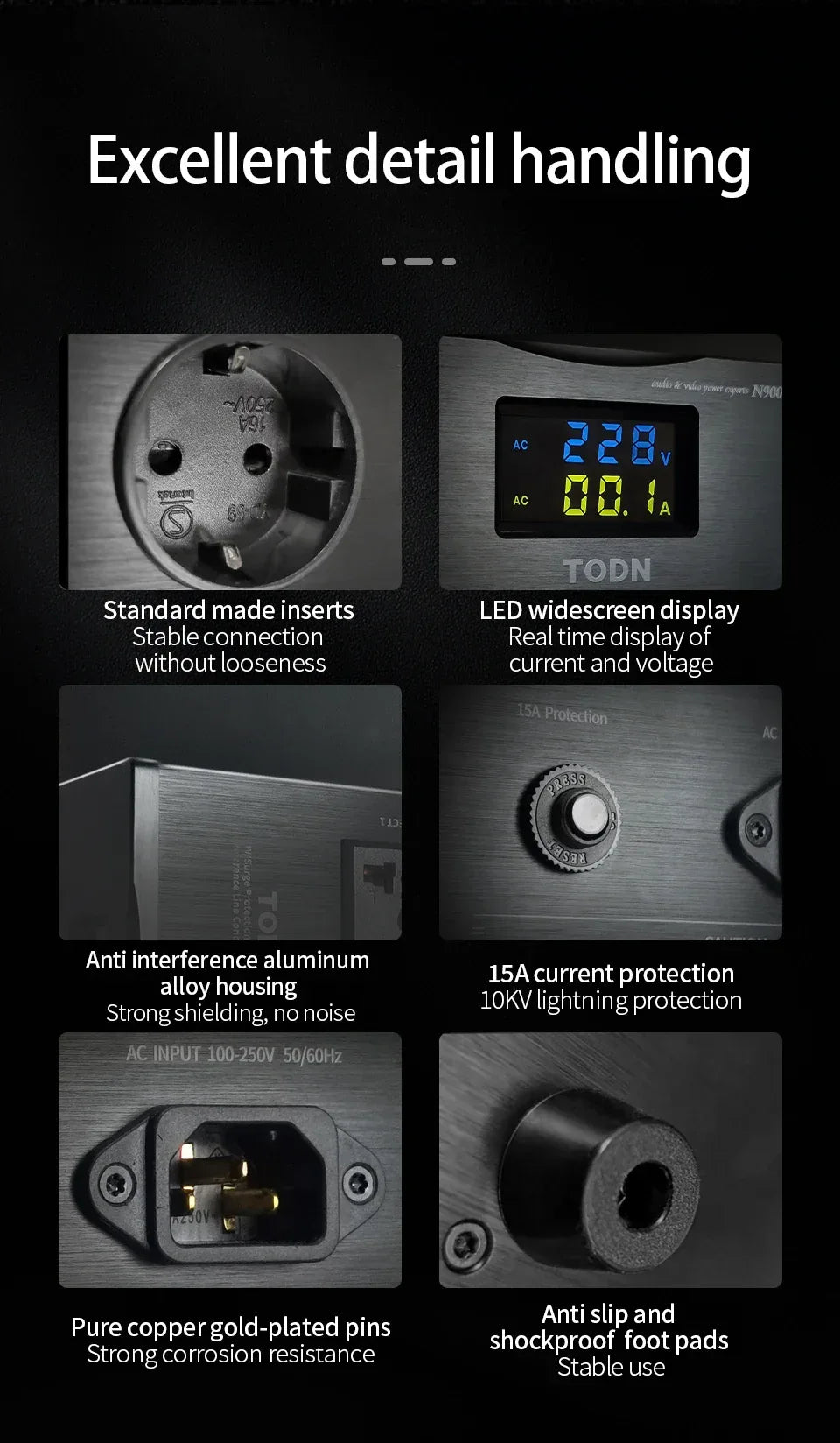 HIFI power filter HiFi lightning protection anti-interferencePA audio power purifier EU dedicated power strip
