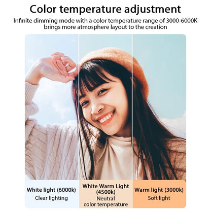 3000K-6000 KMcoplus LED Photography Video Light Panel Lighting Photo Studio Lamp Kit For Shoot Live Streaming Youbube RGB Filter