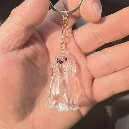 Cute Clear Puppy Hair Memorial DIY Pendant Keychain Decor Keepsake Capsule Pet's Dog Fur Container Pet Lovers Home Display Gifts