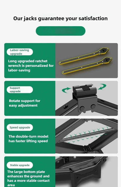 BAOLIAN Car Scissor Jack 3T Auto Emergency Lift Stand Labor-Saving Repair & Tire Replacement Tool and Wrench for SUV Vehicles