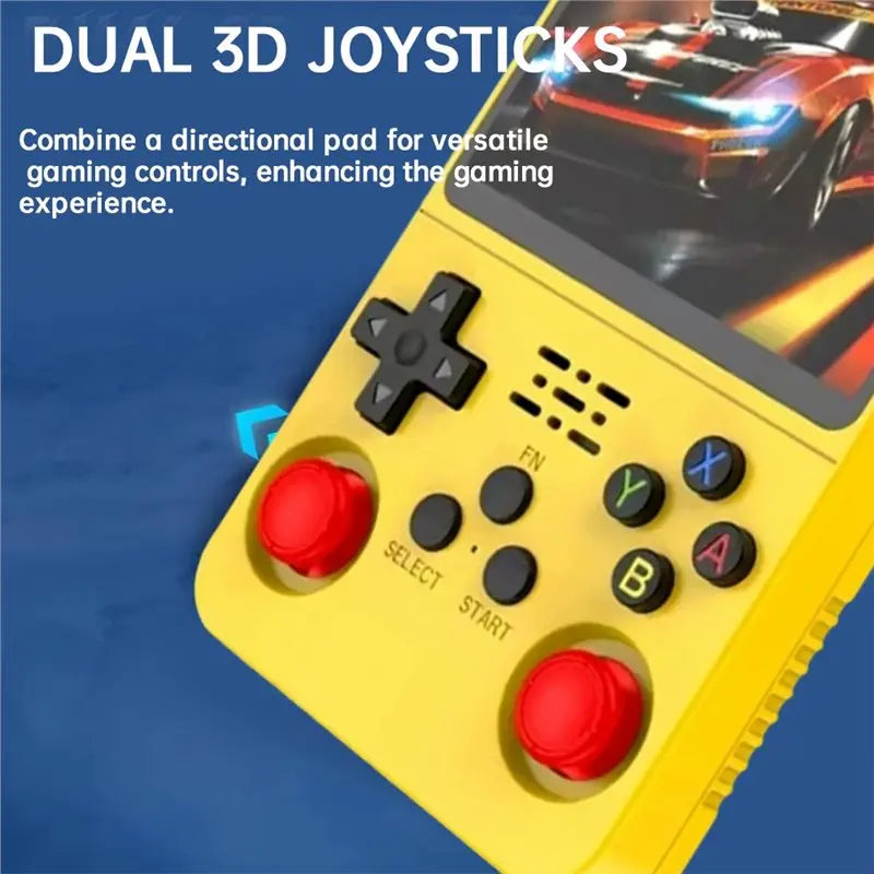 A13E-Retro Handheld Game Console R36S 3.5" IPS Screen 128GB Storage Dual 3D Joystick 3200Mah Battery Video Gaming Device
