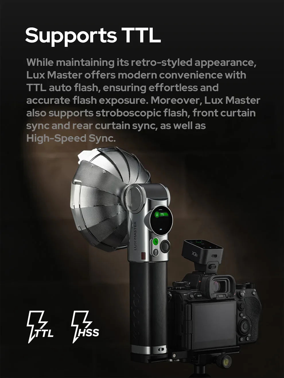 Godox Lux Master Retro Camera Flash Portable for Canon Sony Nikon Fuji Olympus Leica Pentax
