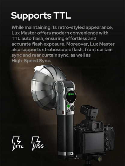 Godox Lux Master Retro Camera Flash Portable for Canon Sony Nikon Fuji Olympus Leica Pentax