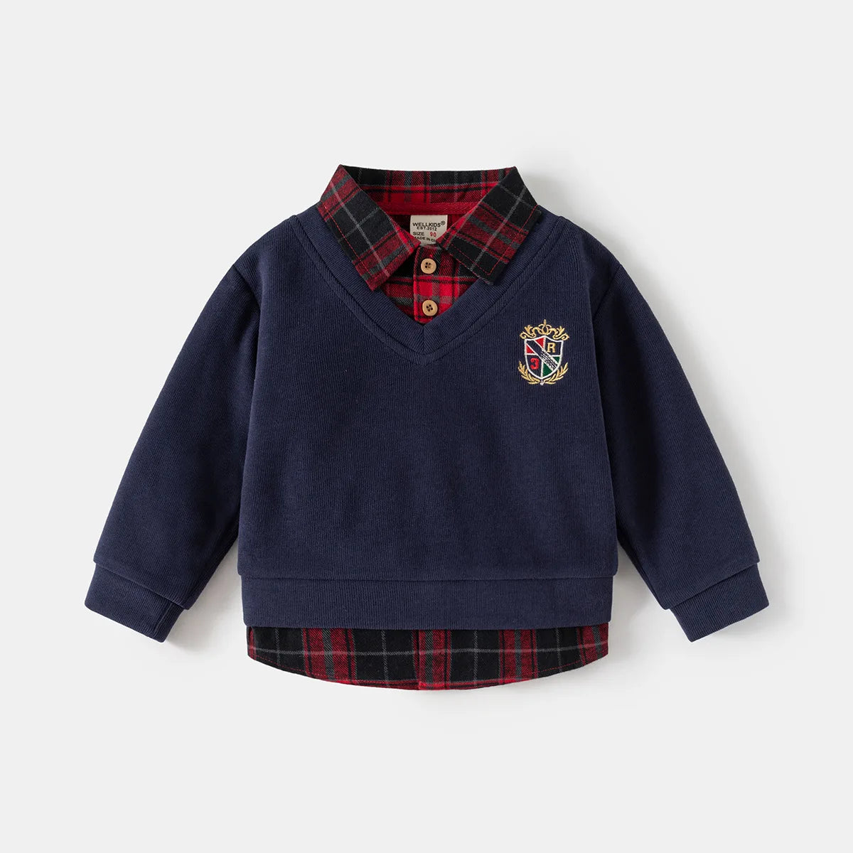 Fashion Boys Shirts Sweatshirts Turndown Collar Kids Tops Outfits Long Sleeve Children's Clothes