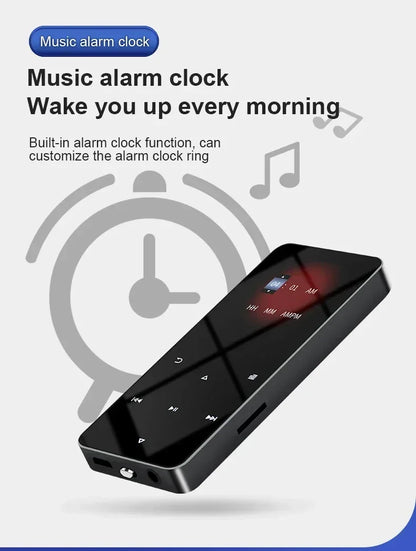 2.0 Inch Metal Touch MP3 MP4 Music Player Bluetooth 5.0 Supports Card, with FM Alarm Clock Pedometer e-Book Built-in Speaker
