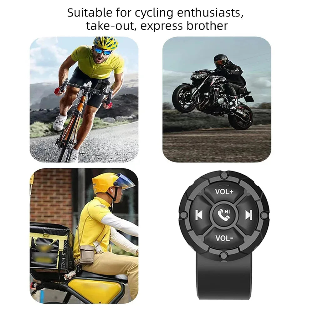 5 Keys Smart Remote Controller Wireless Bluetooth-compatible Media Button Psychedelic/Black Colors Car Motorcycle bike Control