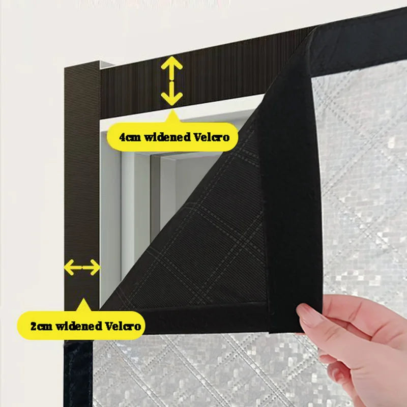 Customizable winter side opening warm cotton door curtain for wind and cold protection, double-layer thick warm blackout curtain