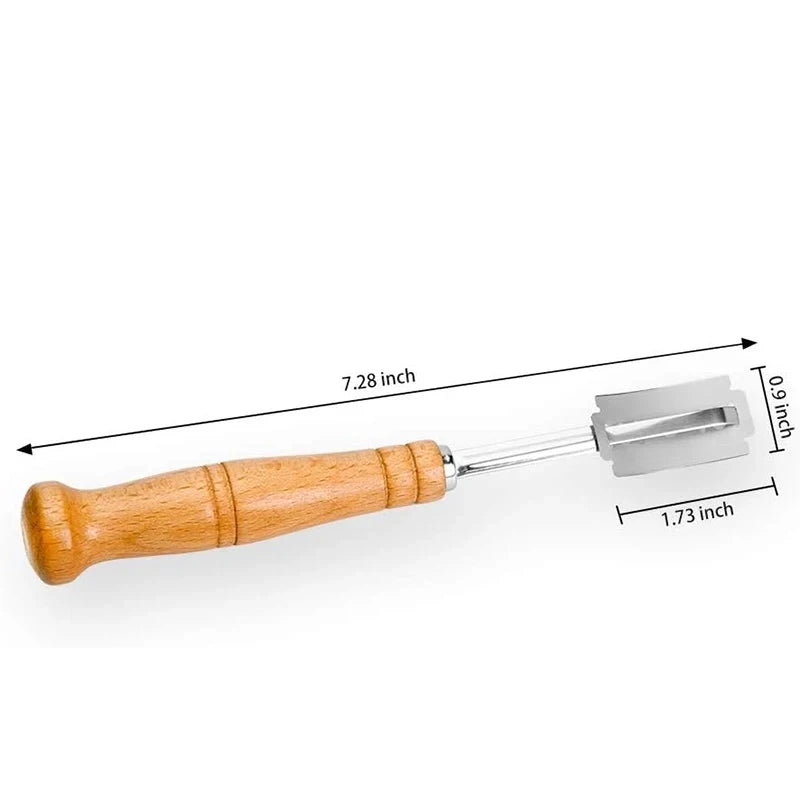304 Stainless Steel Dough Whisk with Smooth Wooden Handle Sourdough & Bread Mixing 13 Inch Danish Dough Whisk Bread Tools