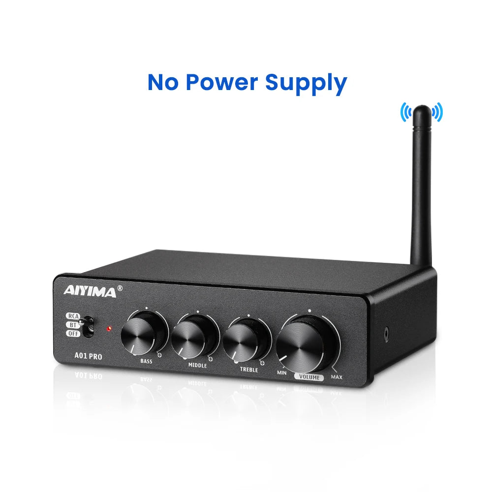AIYIMA Audio A01 Pro TPA3116D2 Bluetooth Sound Power Amplifier 100W Mini Hifi Class D Stereo Amp Bass Treble for Home Theater
