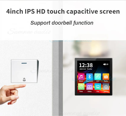 MINI touch screen TF Audio in wall amplifier home theater bluetooth control panel Background music player stereo ceiling speaker
