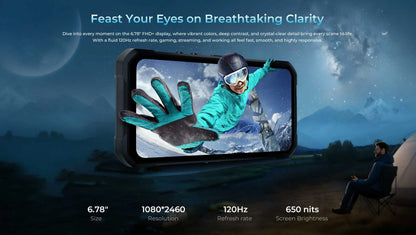 OUKITEL WP61 Ultra Rugged Phone 20000mAh, 6.78'' HD+ 36GB(12+24)+512GB ROM, 108MP Android 16 NFC 5G Smartphone - Thermal Imaging
