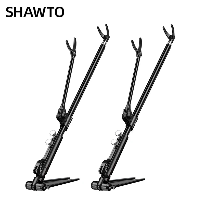 Shawto 2.1M Stainless Steel Thickened Telescopic Fishing Rod Holder 7 Section Bracket Rack Pole Stand Fishing Tools