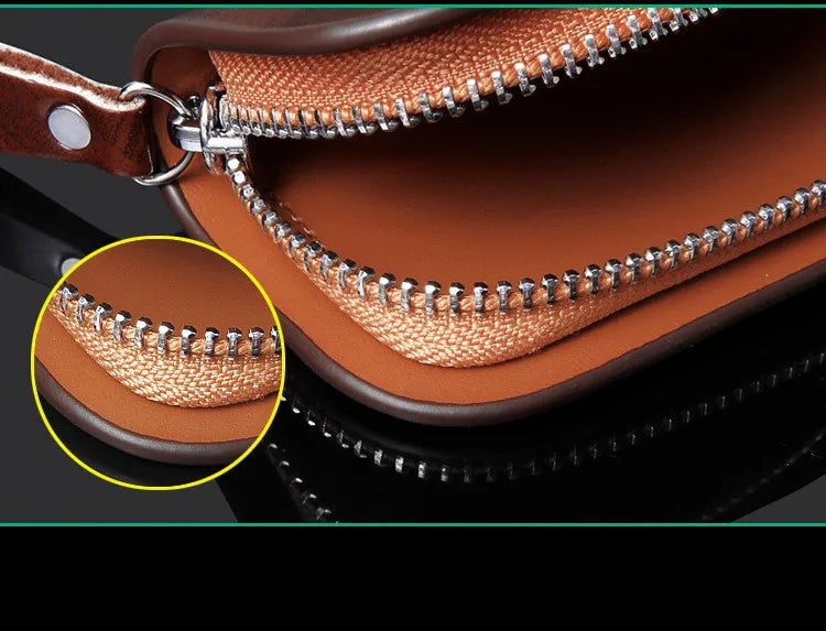Universal Car Key Bag Cover Case Leather Key Wallet For Opel Chevrolet Jeep Hyundai Ford Mazda Nissan Infiniti Car Accessories