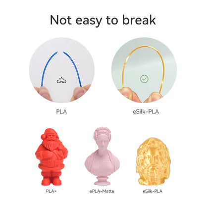 eSUN Silk PLA Filament 1.75mm Silk PLA 3D Printer Filament 1KG (2.2 LBS) Spool 3D Materials for 3D Printers DIY Artwork Printing