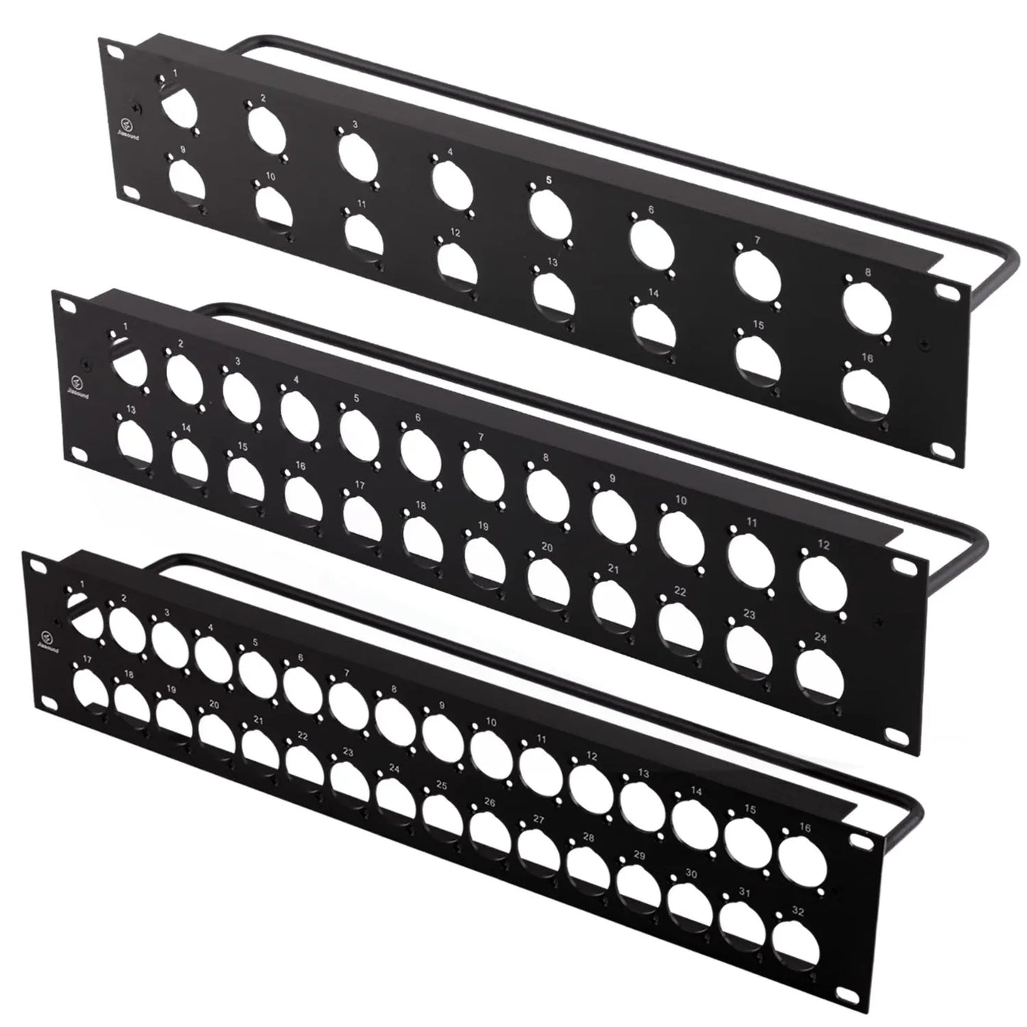 1U 2U Rack Patch Panel 8 12 16 24 Way Channel Flight Case Mount for XLR Connecctor Male Female SpeakOn Cabinet Mounting Panel