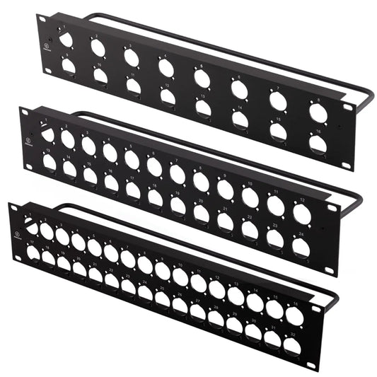 1U 2U Rack Patch Panel 8 12 16 24 Way Channel Flight Case Mount for XLR Connecctor Male Female SpeakOn Cabinet Mounting Panel by PDG ibma
