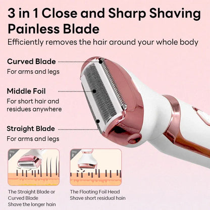4 in 1 Electric Epilator Bikini Eyebrow Nose Women Lady Facial Hair Removal Trimmer Face Body Painless Female Shaver Depilator