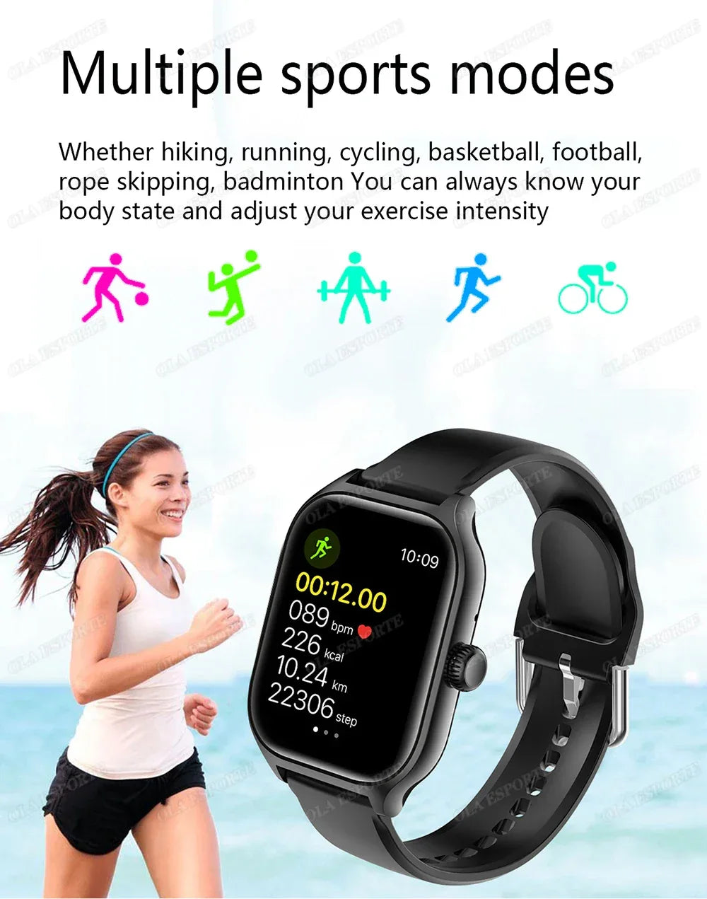 2.01'' Sports SmartWatch Fitness Clock Health Monitor Waterproof Smartwatch Wireless Call Watches For Men Women IOS Andriod 2025