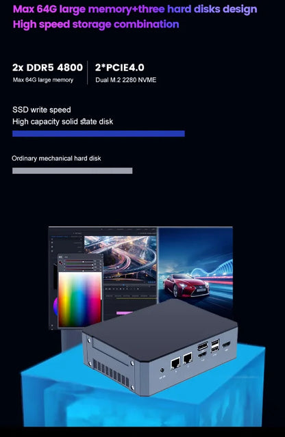 Super Deal Mini PC 13th Gen Intel i9-13900H Mini Computers(14 Cores,20 Threads) 64GB DDR4 & 4TB SSD Windows 11 Desktop PC WiFi
