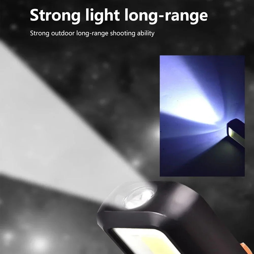 LED work light with magnet lighting maintenance flashlight Car Garage Lamp Mechanic charging COB car maintenance light with hook