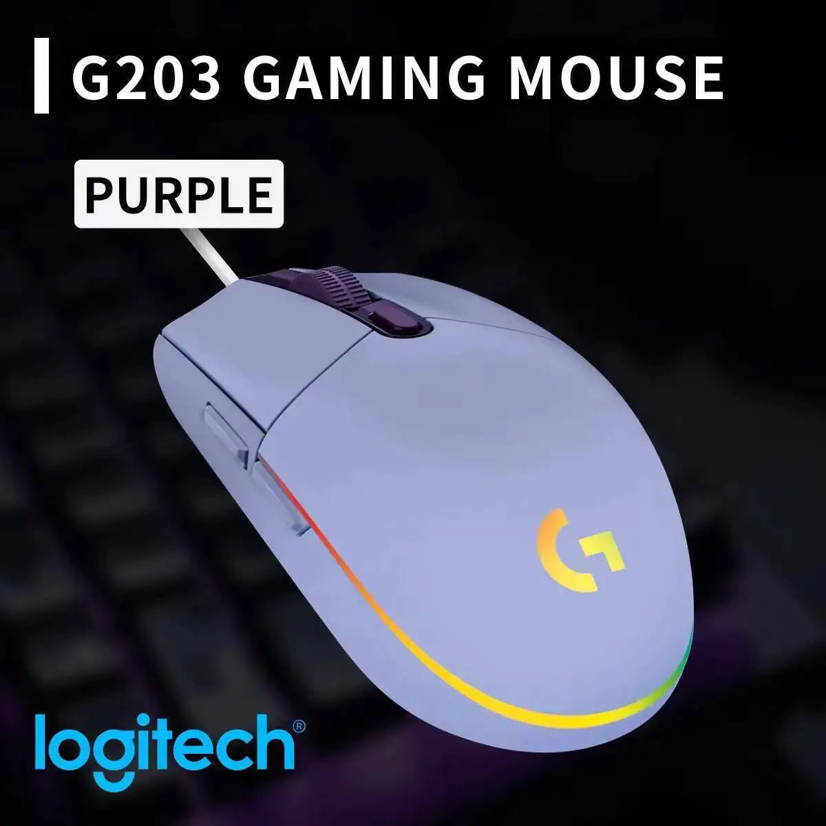 Logitech G102 Wired Gaming Mouse Adjustable DPI 16.8M RGB Colors Mechanical Buttons Ergonomic Design for Competitive Gamers