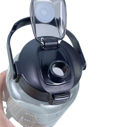 2L Portable Water Bottle Large Capacity Plastic Straw Water Cup Beverage Bottle,Outdoor Portable Sports Water Cup