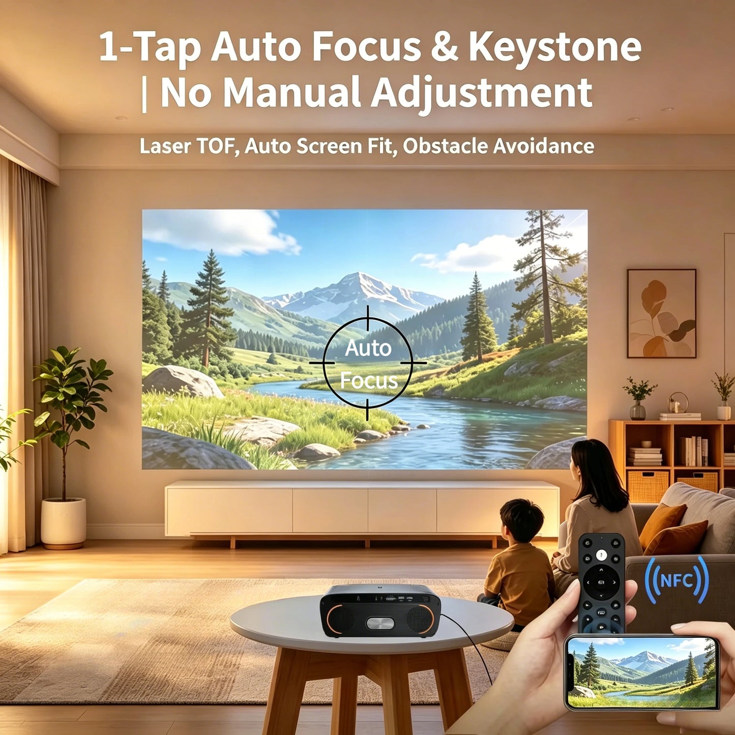 4200 ANSI 4K UHD Projector Smart Android 14 Google TV Video Beamer 2.4G+5G WiFi6 TOF Auto Focus Dual Speaker Home Theater 2026