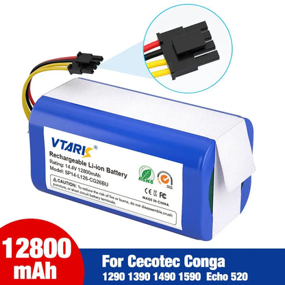 4S1P,18650 14.4V 6800mAh Li-lon battery for Cecotec Conga 1290 1390 1490 1590 vacuum cleaner Genio deluxe 370 gutrend echo 520