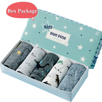 Exquisite Box Package Boys Underwear Soft Breathable Cotton Briefs For Boys Cartoon Dinosaur Kids Panties Knickers Multipack
