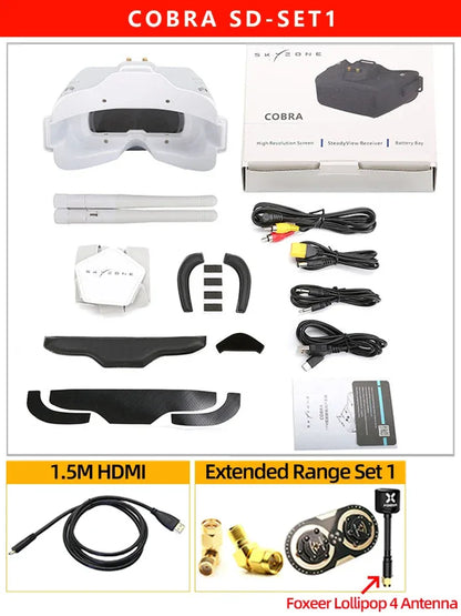 SKYZONE COBRA SD FPV Goggles 5.8G 48CH Diversity Receiver Screen Head Tracker Helmet 4.3inch LCD 800X480 For FPV RC Drone