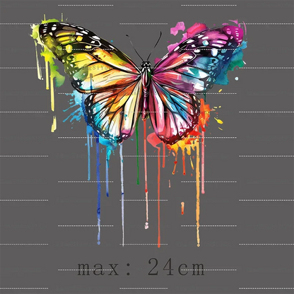 Color Fluid Painting Ironing Sticker Clothes DTF Fashion T-shirt Hoodie DIY Jacket Patch Hot Paste Paper