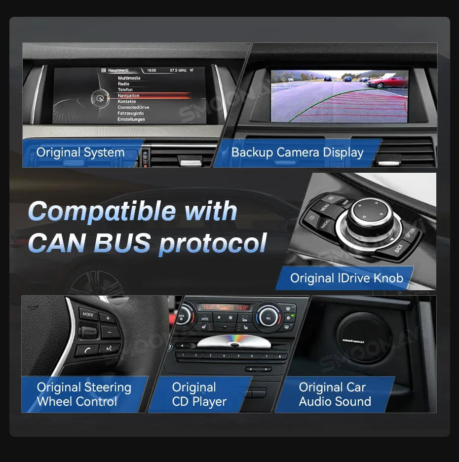 Wireless Carplay Android 12 12.3 Inch IPS 1920*720P Car Multimedia Player For BMW X1 F48 2016 2017 NBT System 4G Wifi Navigation