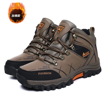 Brand Men Winter Snow Boots Waterproof Leather Sneakers Super Warm Men's Boots Outdoor Male Hiking Boots Work Shoes Size 39-47