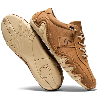 2024 Hand Sewn Leather Shoes for Men Light Outdoor Walking Casual Shoes Big Size 47 48 Slip-On Driving Loafers Men