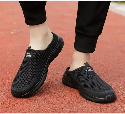 YRZL Hot Sale Men Half Slipper High Quality New Design Mesh Shoes Breathable Outdoor Sandals Comfortable Couples Walking Shoes