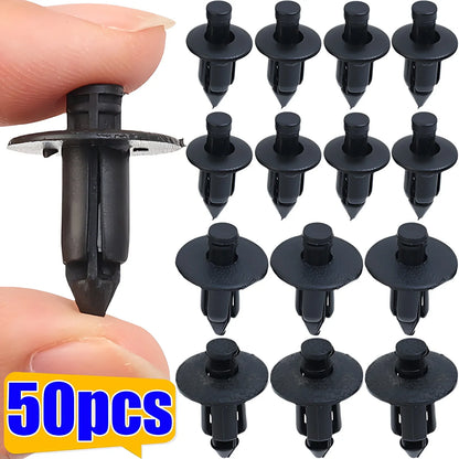 Car 8mm/6mm Hole Plastic Rivets Fastener Push Clip Black Auto Vehicle Door Trim Panel Retainer Fastener Clip Car Accessories