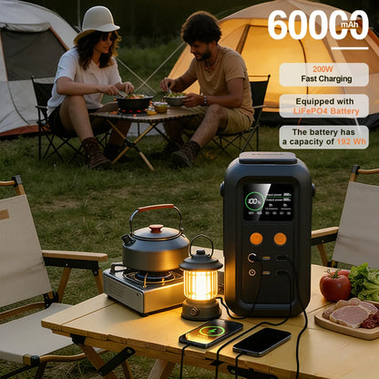 CTOLITY AXP200 AP400 Power Station 192Wh 345Wh Lifepo4 Battery for Camping Power Bank UPS Battery Backup USB TYPE-C LED Light