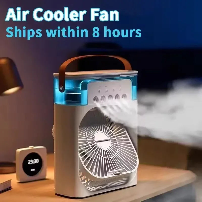 500mL Tank Portable Evaporative Air Cooler - Doubles As Fan, Humidifier; Quiet Mist Spray for Home, Room, Camping, Car, Office