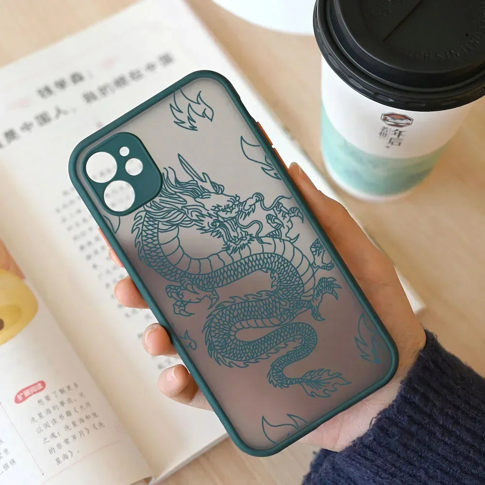 Fashion Purple Dragon Animal Pattern Phone Case For iPhone 16 15 14 13 12 11 Pro Max Mini SE 7 8 Plus Cover Glossy Hard Coque