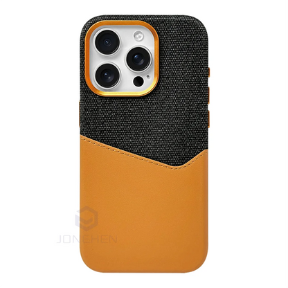 For Magsafe Card Holder Leather Case For iPhone 16 15 13 12 17 Pro Max 14 Plus Pocket Wireless Charge Alloy Lens Magnetic Cover